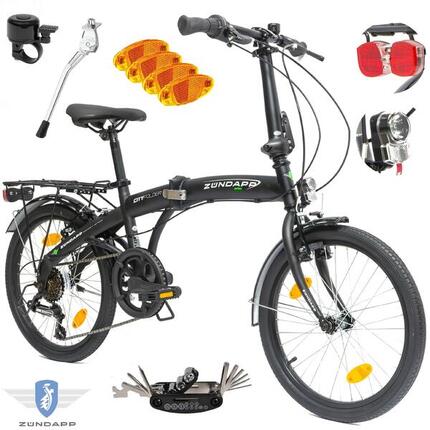 Rower Składany 20 Stal Męski Damski Miejski Składak Dzwonek Światła Bagaż