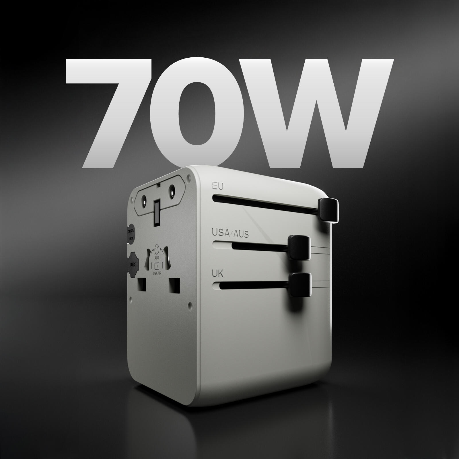 Adaptateur de voyage universel avec câble USB-C intégré 2/7