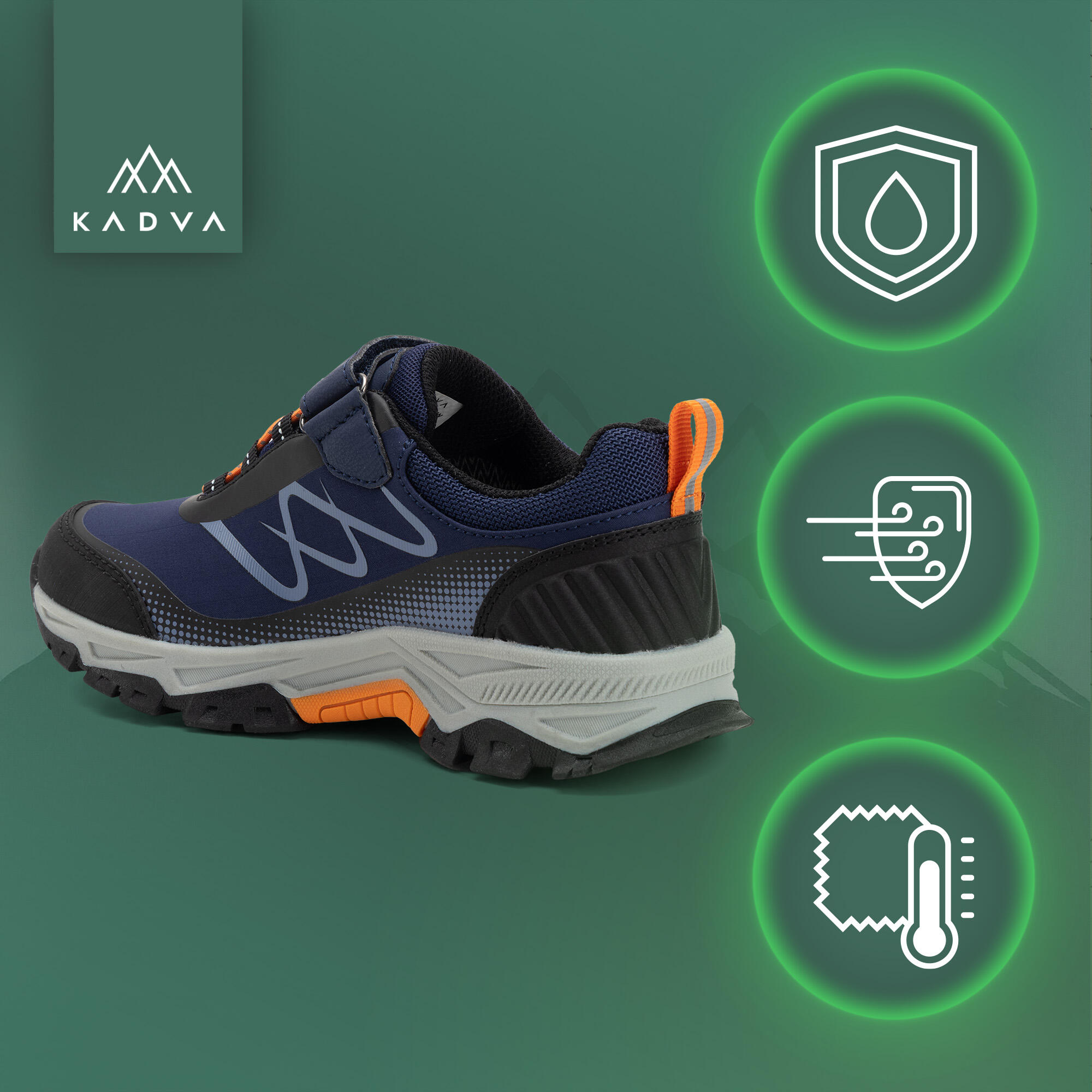 Botas de trekking infantiles Kadva Rocky Trail Low WaterProof Softshell 3/6