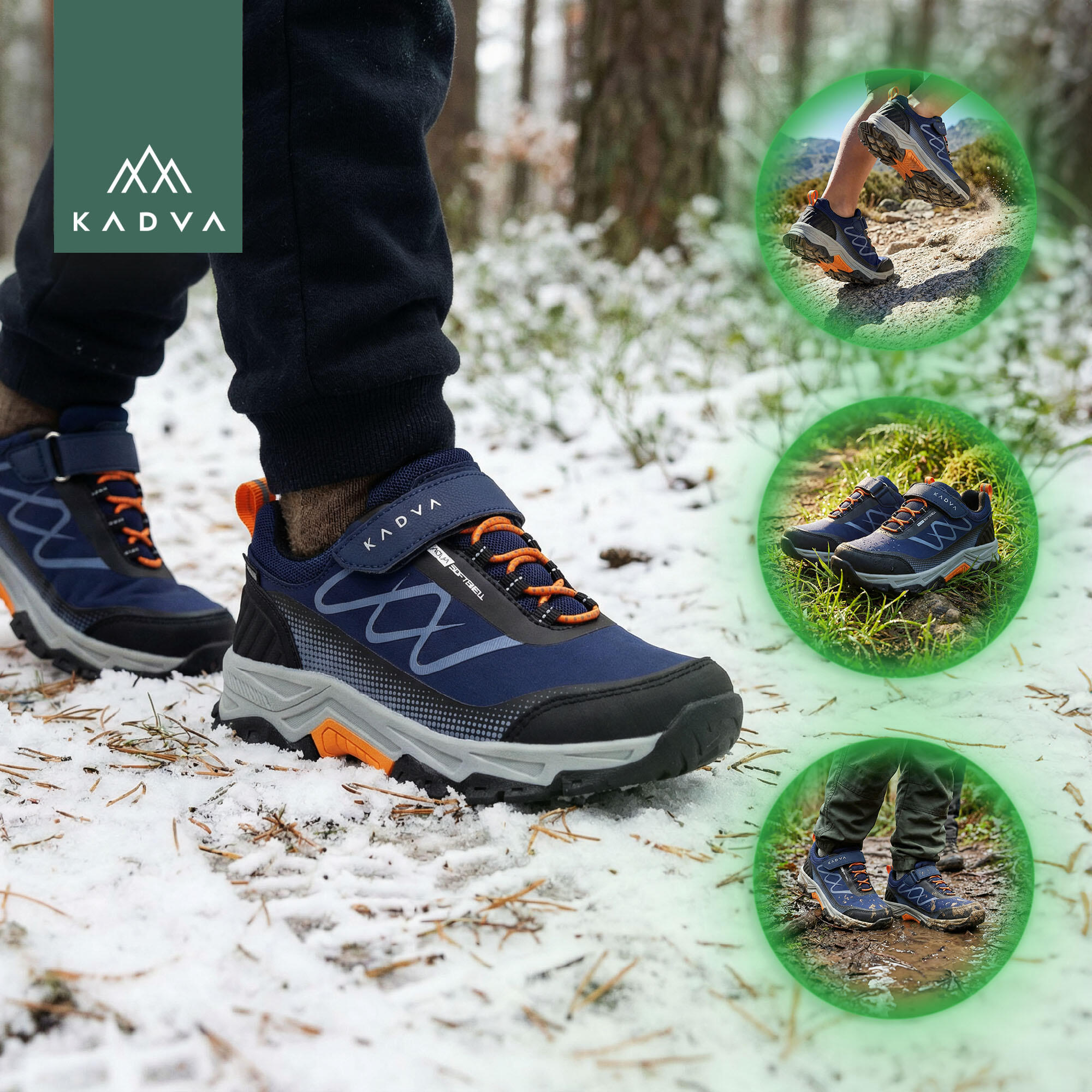 Botas de trekking infantiles Kadva Rocky Trail Low WaterProof Softshell 5/6