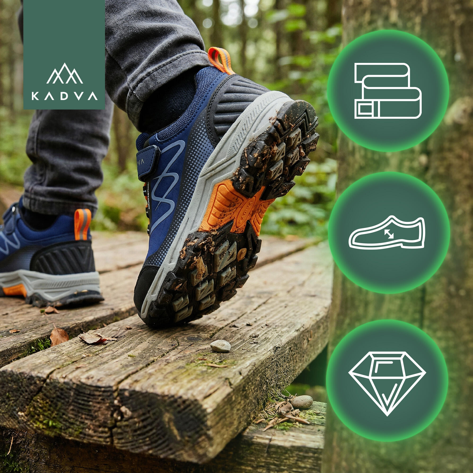 Botas de trekking infantiles Kadva Rocky Trail Low WaterProof Softshell 4/6