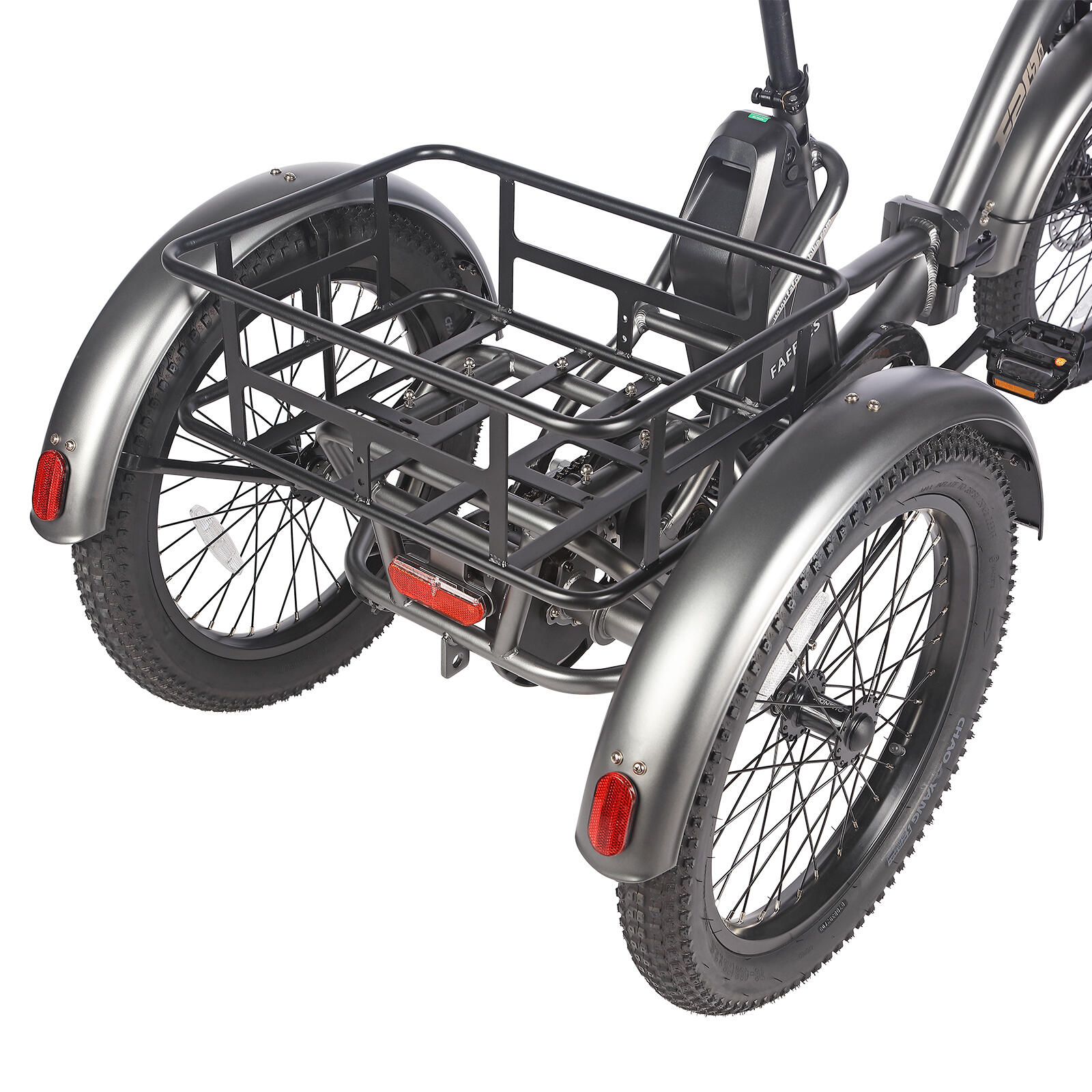 Triciclo eléctrico Fafrees F20 Mate, batería de 48 V y 20 Ah, frenos hidráulicos 4/7