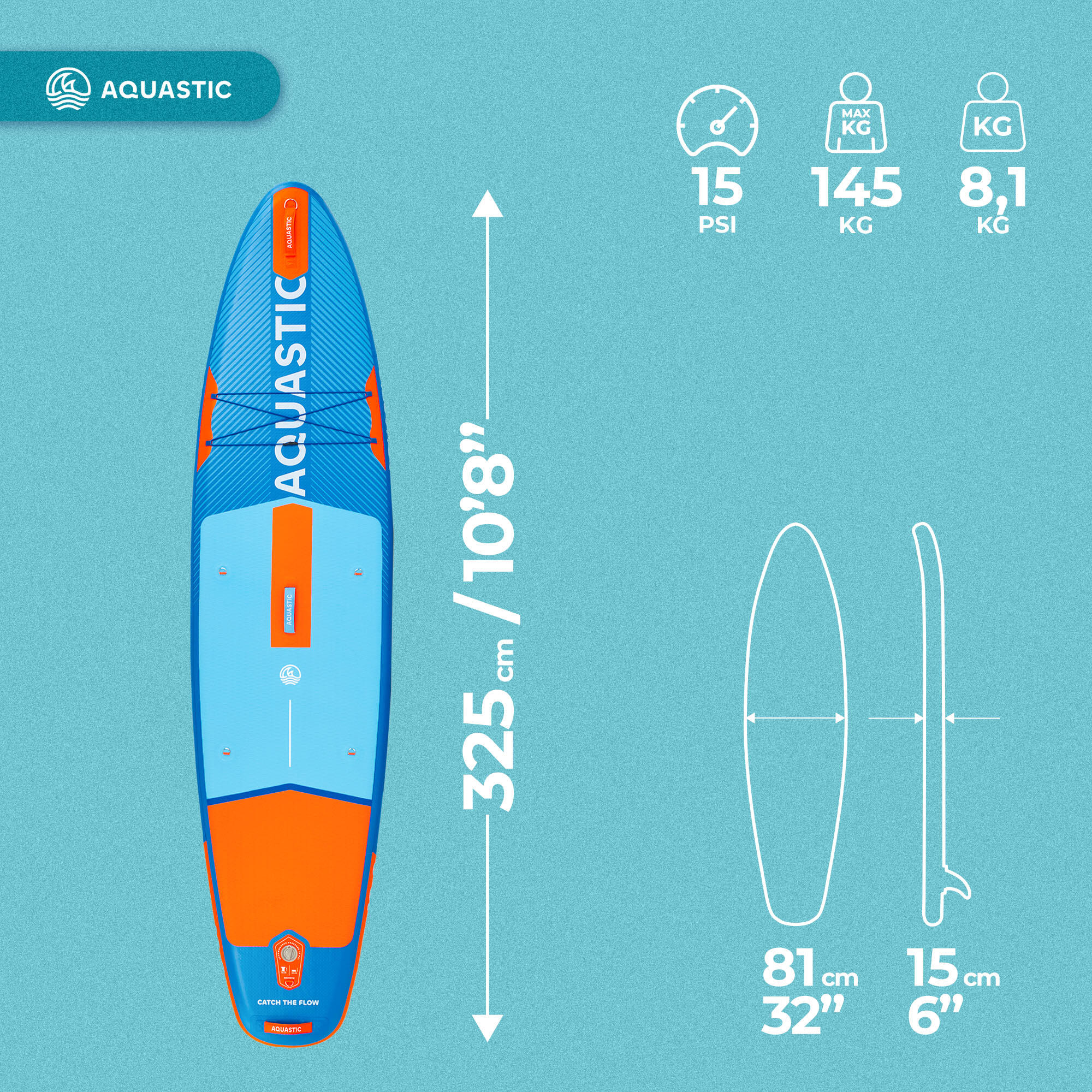 Tavola SUP AQUASTIC Perth 10'8" 2/7