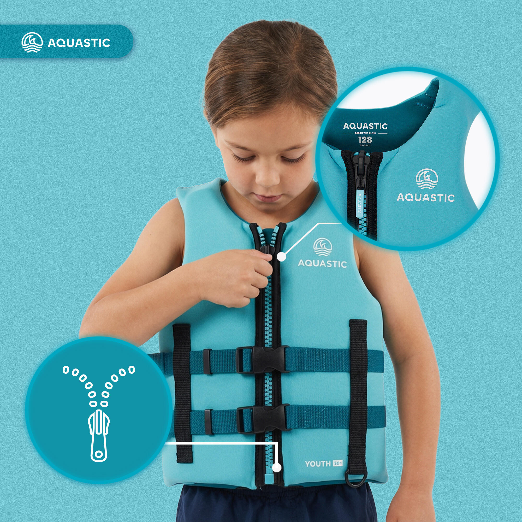Gilet de sauvetage enfant AQUASTIC Youth 50N 6/7