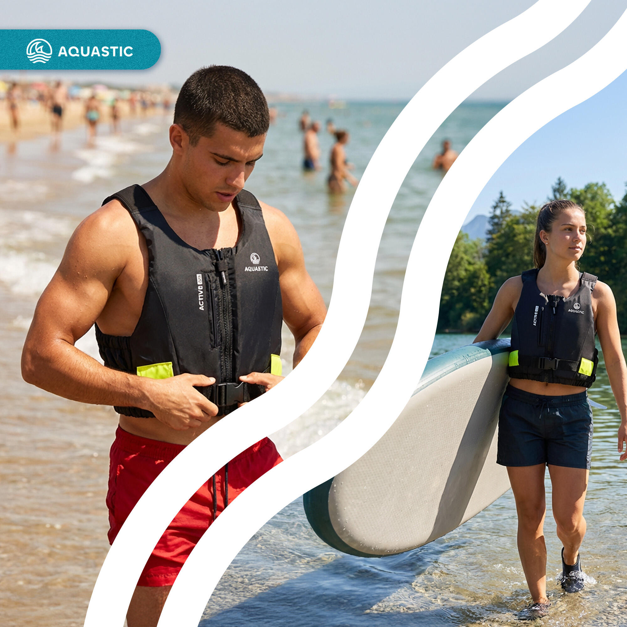 Kamizelka asekuracyjna AQUASTIC Active 50N 7/7