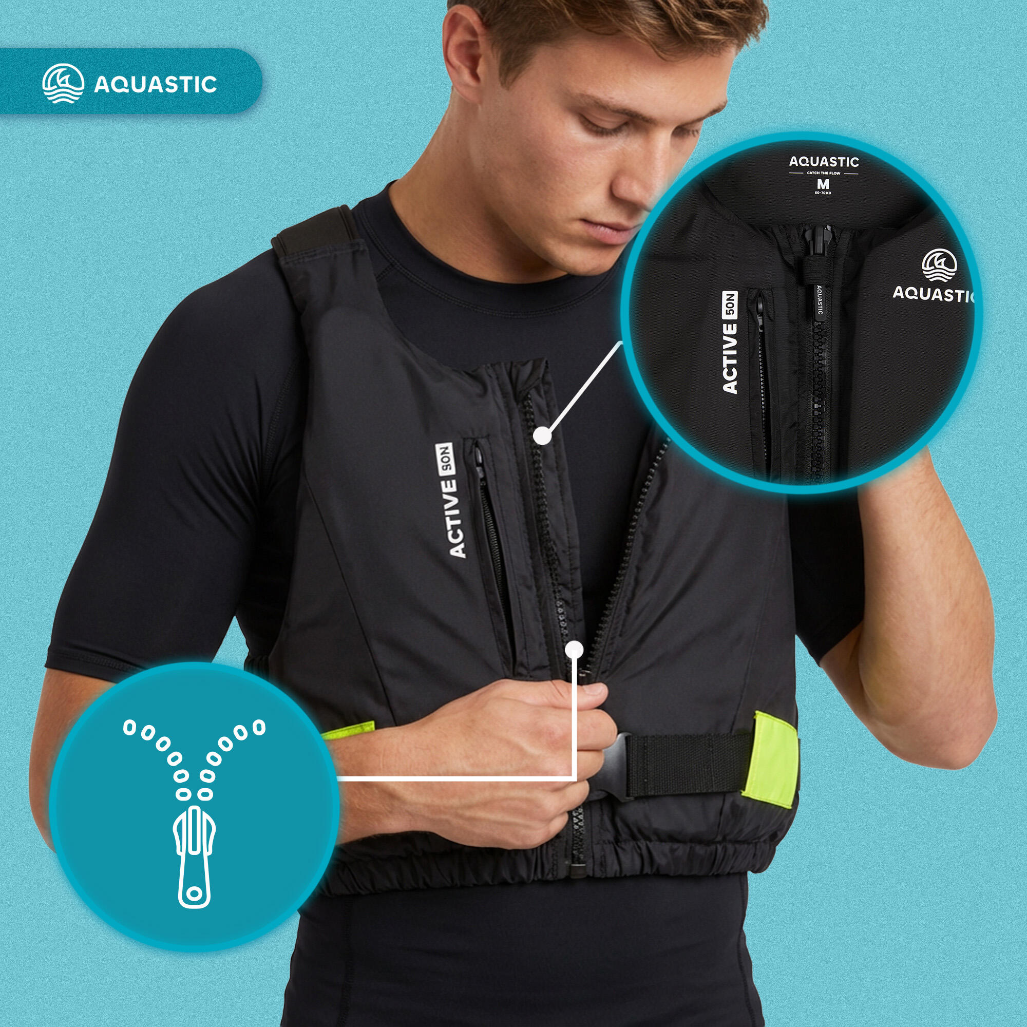 Colete salva-vidas AQUASTIC Active 50N 6/7
