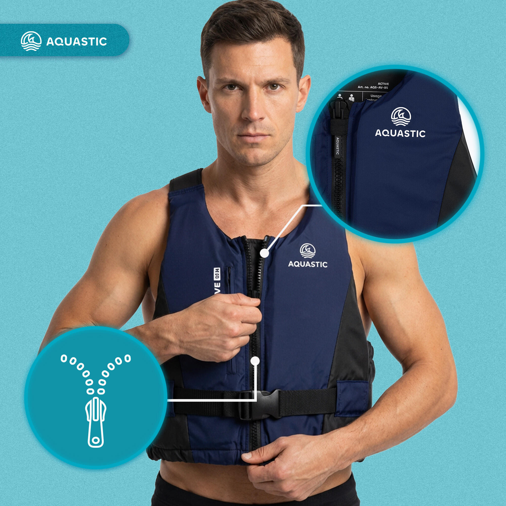 Colete salva-vidas AQUASTIC Active 50N 7/7