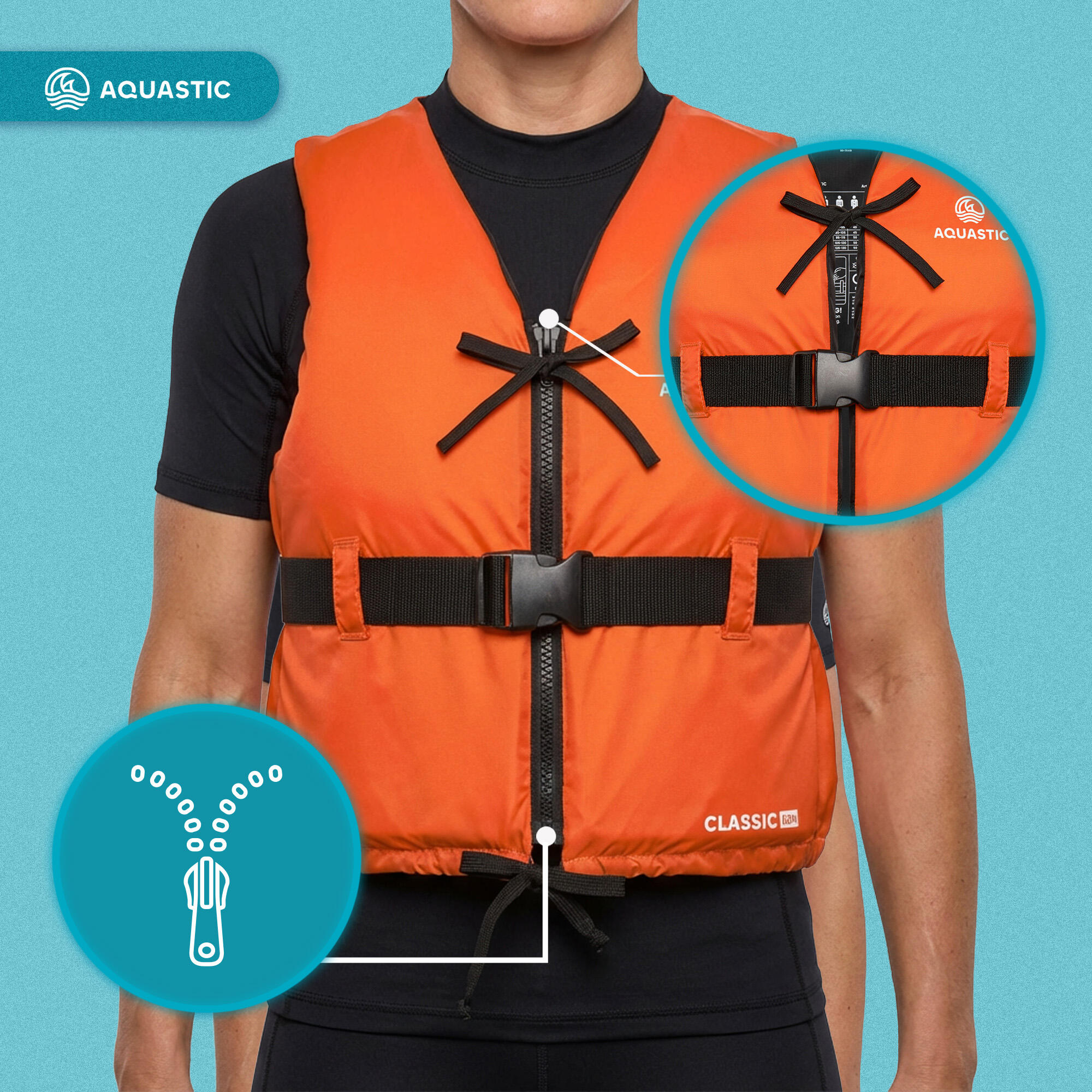 AQUASTIC Classic 50N zwemvest 6/7