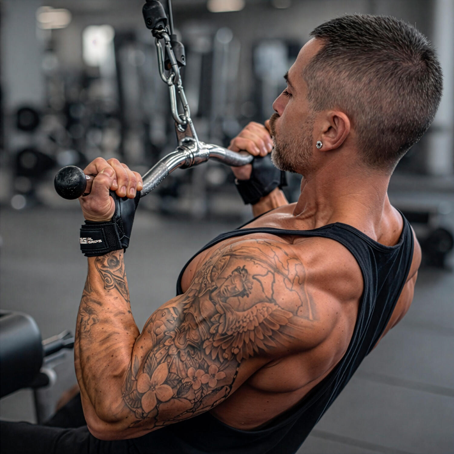 Straps Gym com Palma Borracha Antiderrapante para Levantamento de Pesos RL Grips 3/7