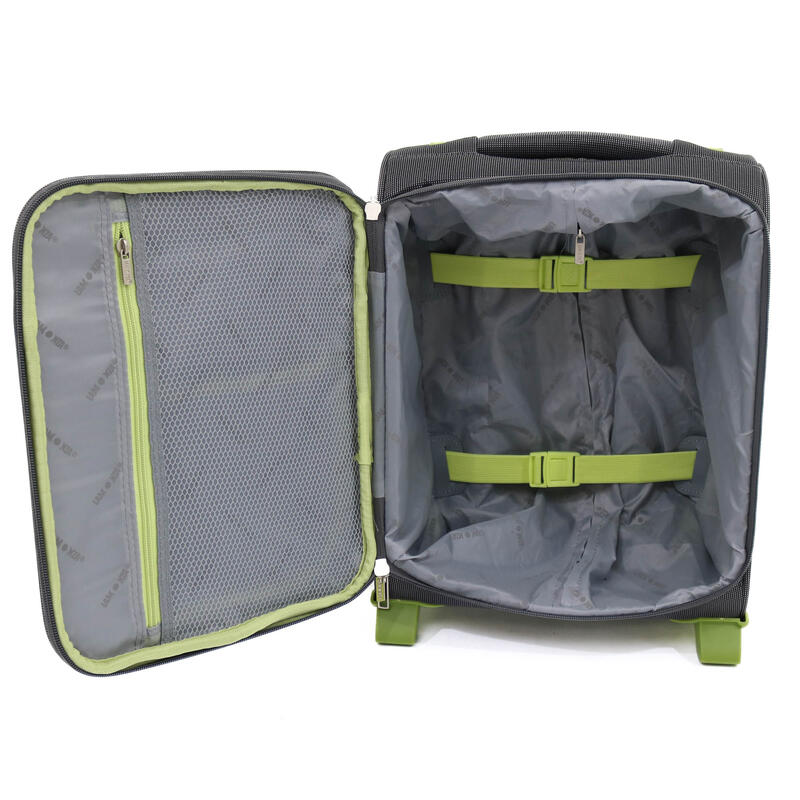 Troler Superlight, Lamonza, 40x30x21 cm, 1.8 kg, gri / verde