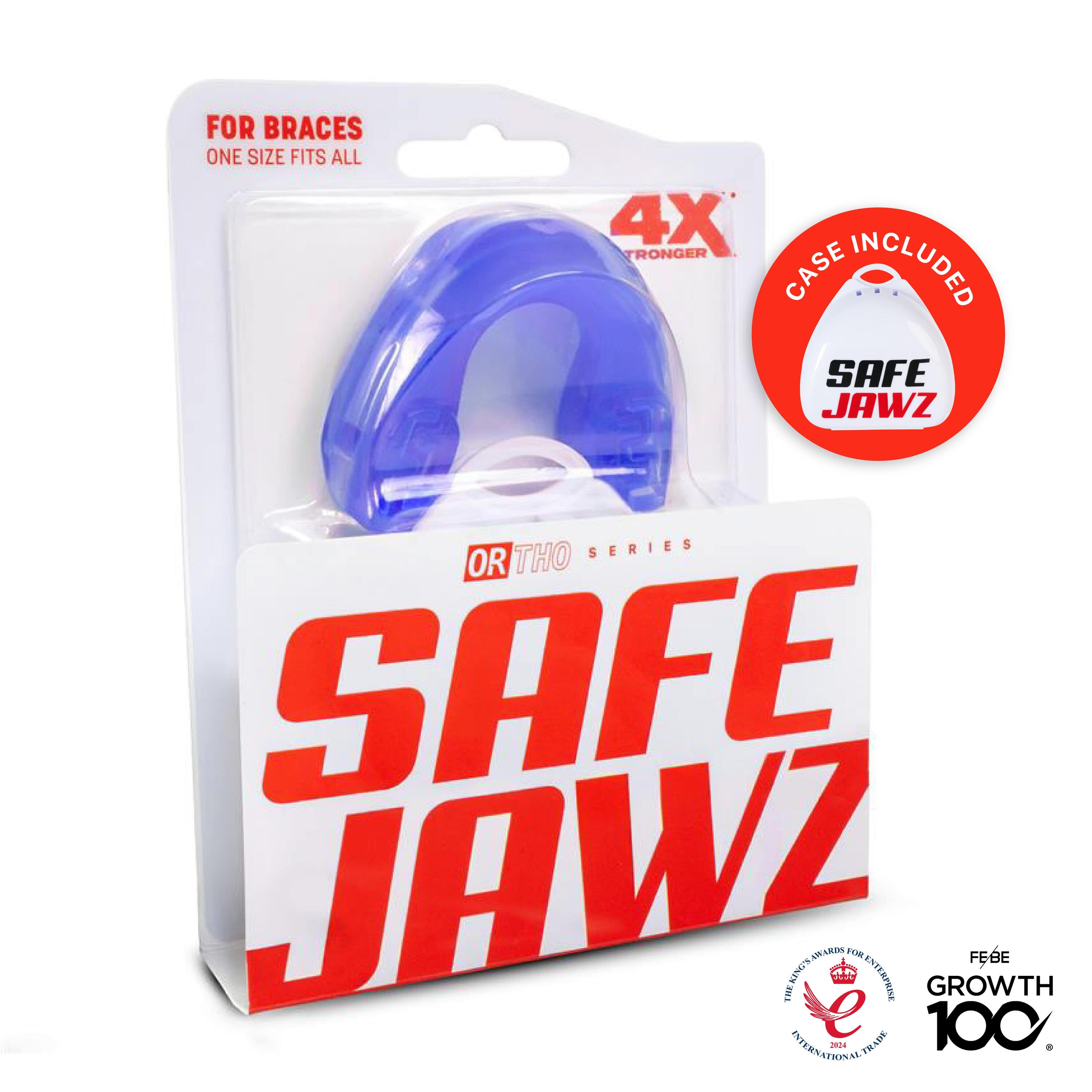 Paradenti blu SafeJawz Ortho Series per apparecchio 5/7