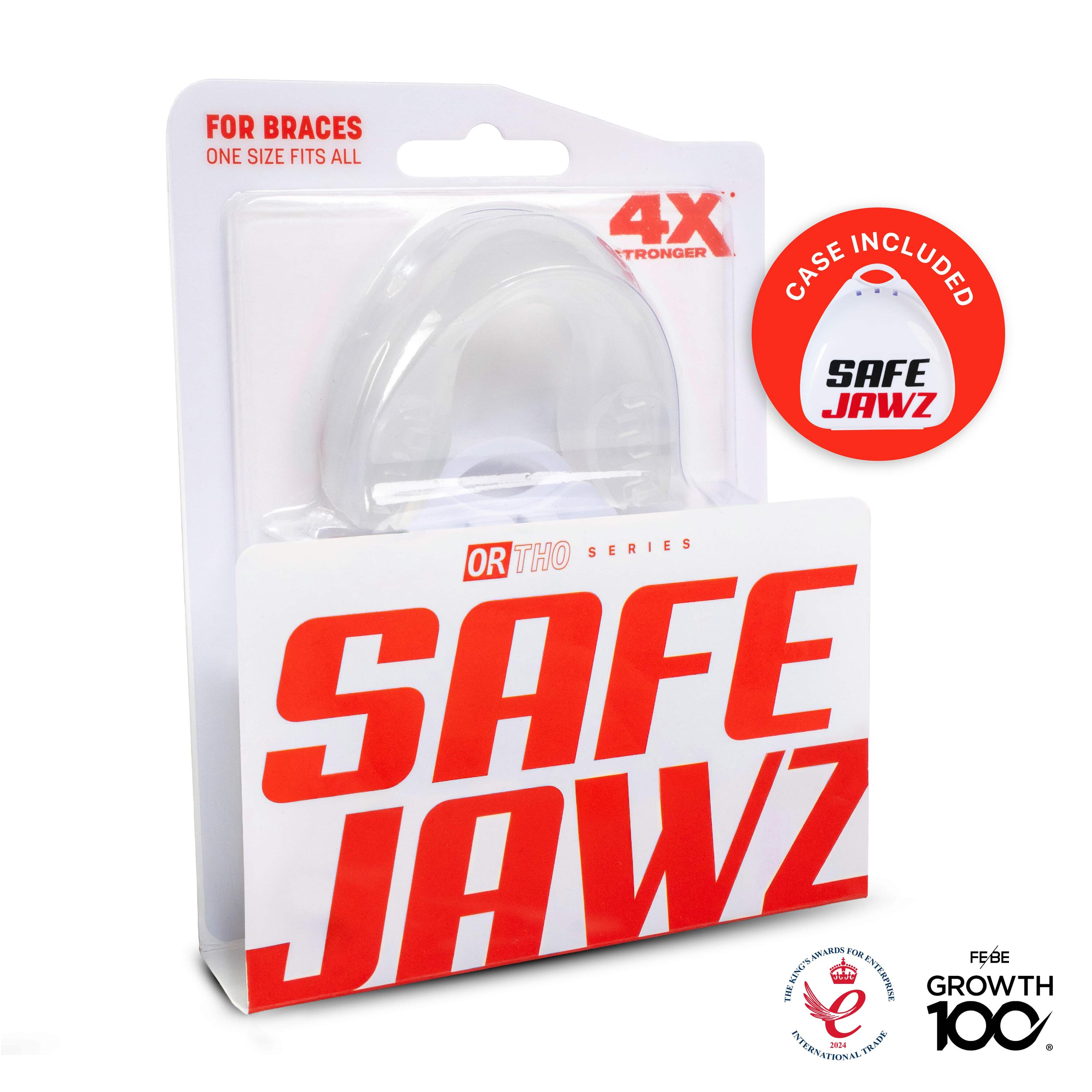 Paradenti trasparente SafeJawz Ortho Series per apparecchio 5/7