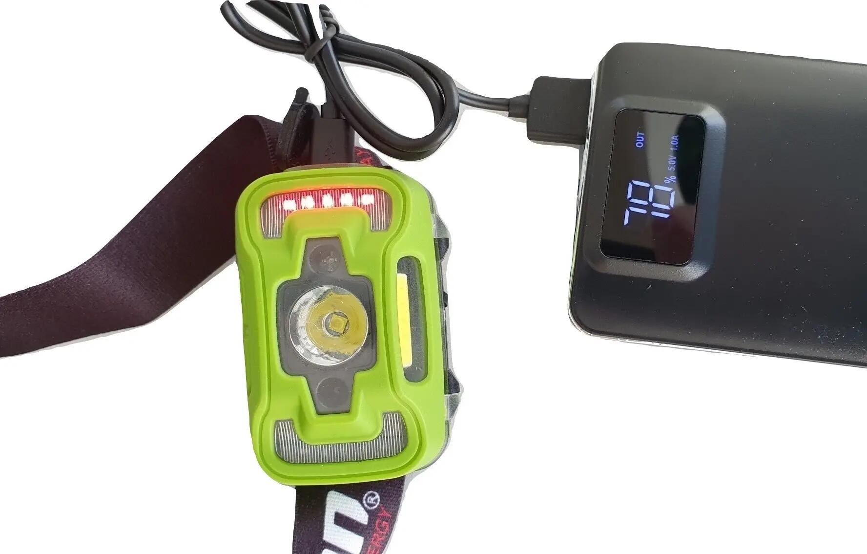 Lanterna frontala Sport HL5638 cu senzor miscare si incarcare USB 4/5