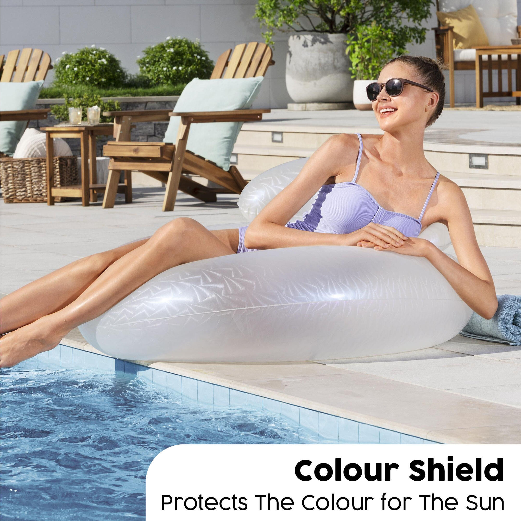 Bestway Moon Dust Swim Tube with Headrest, Iridescent Pool Float Ring 5/6