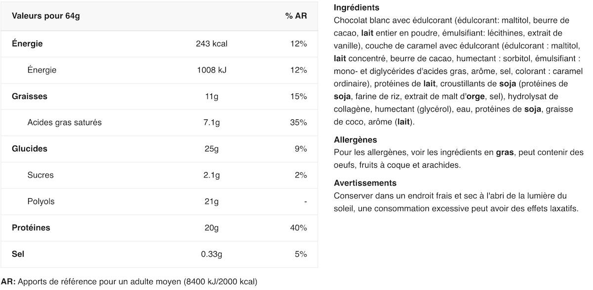 Barres protéinées - Warrior Crunch Bar - Chocolat Blanc Croustillant 2/3