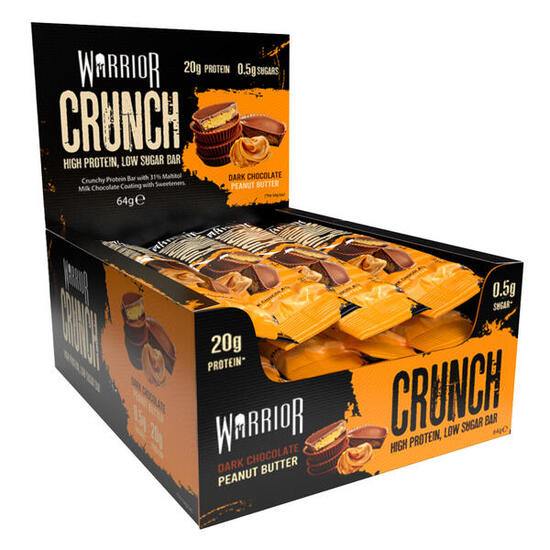 Barres protéinées - Warrior Crunch Bar - Chocolat Noir au Beurre de Cacahuète