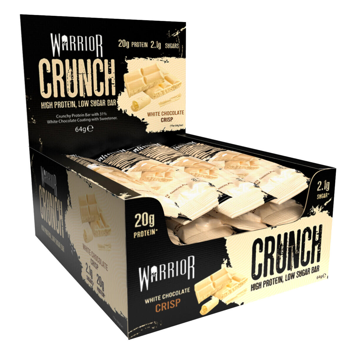 Barres protéinées - Warrior Crunch Bar - Chocolat Blanc Croustillant 1/3