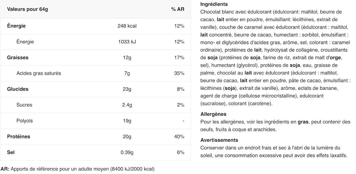 Barres protéinées - Warrior Crunch Bar - Tarte au Banoffee 2/3
