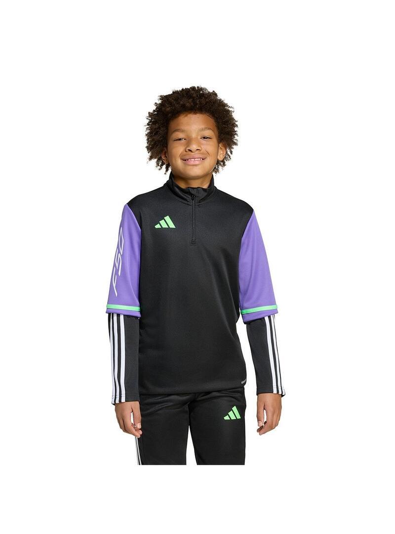 Felpe in pile per bambino Adidas F50 nero. 2/5