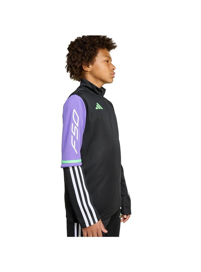 Felpe in pile per bambino Adidas F50 nero. 4/5