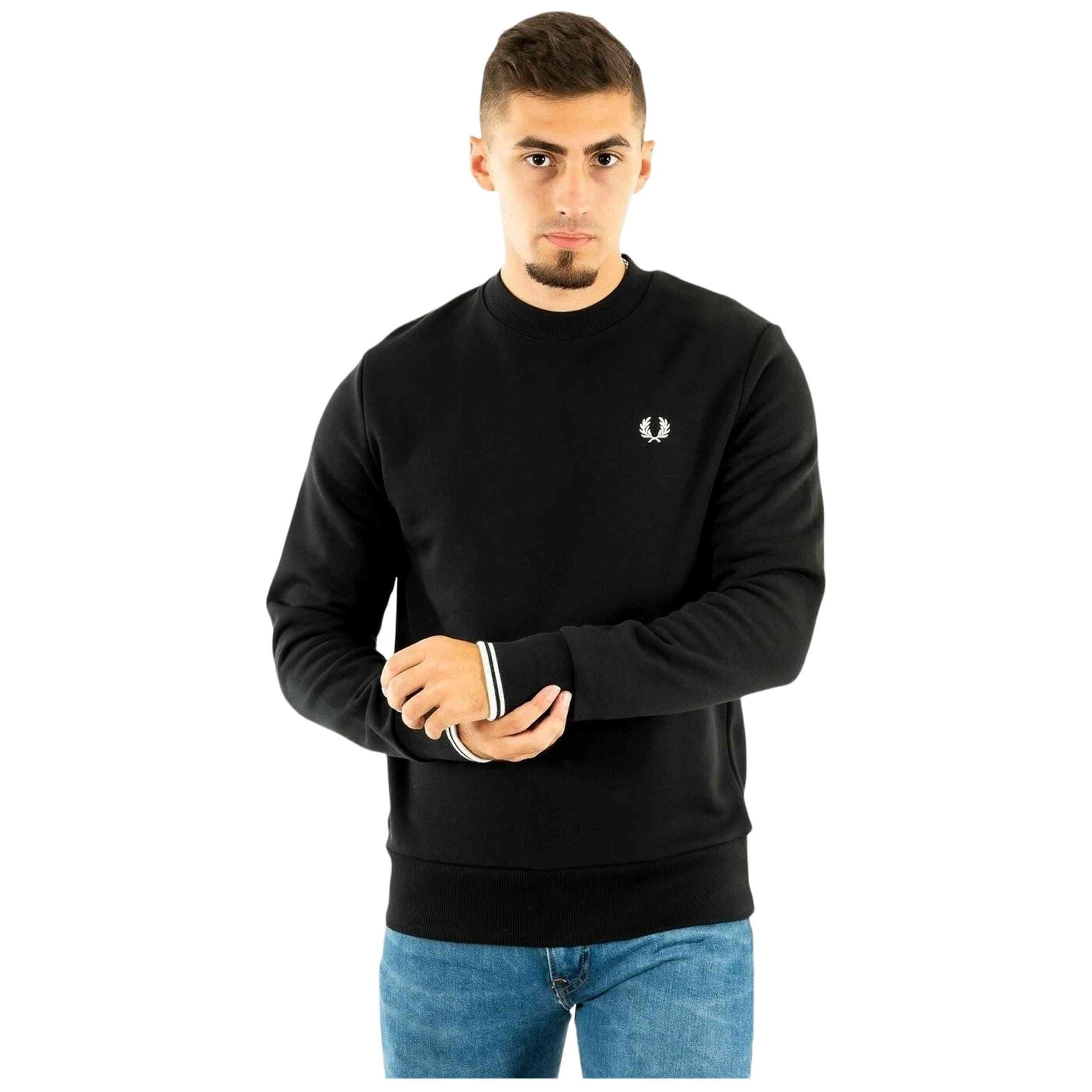 Sweatshirts polaires pour hommes Fred Perry col rond noir 4/4