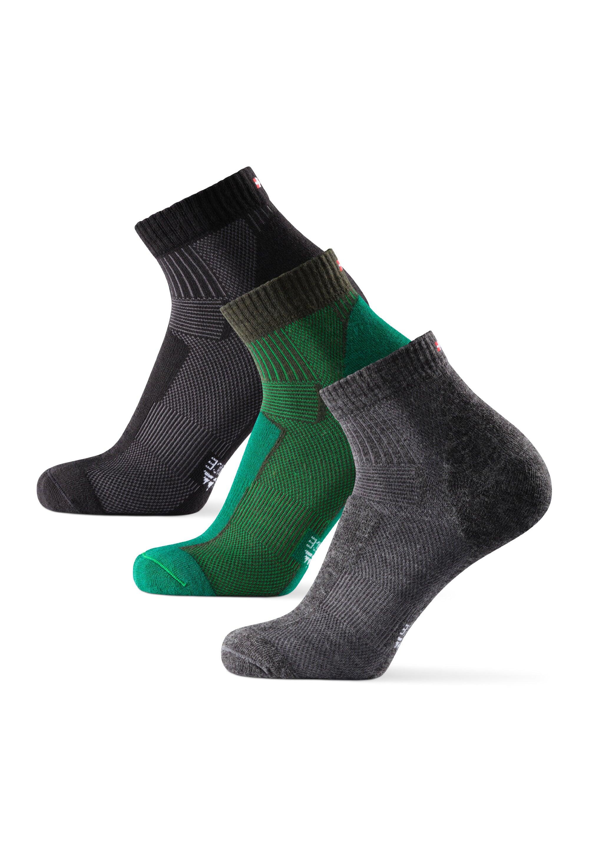 Chaussettes de randonnée basses laine mérinos légères 3 paires 3/5