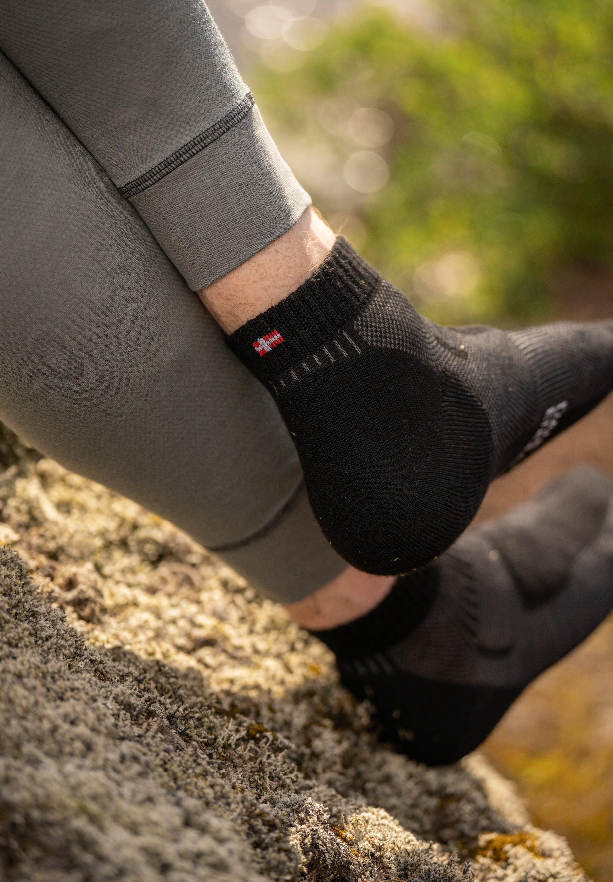 Calcetines de senderismo bajos de lana merino ligeros 3 pares 4/5