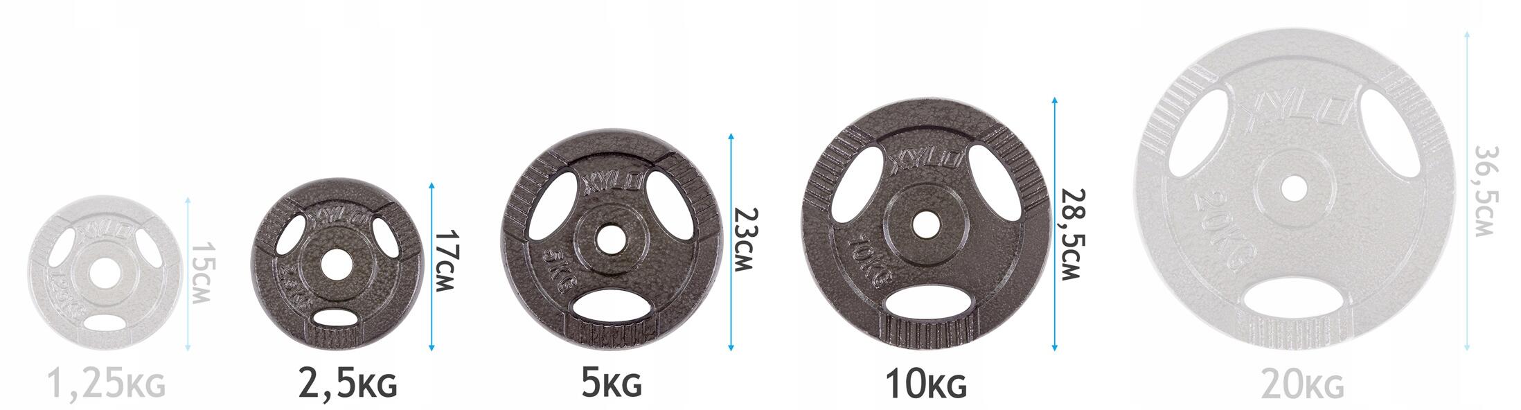 Pakiet obciążeń Sapphire Master 90 kg  (4x10kg, 6,x5kg, 8x2,5kg) 6/7