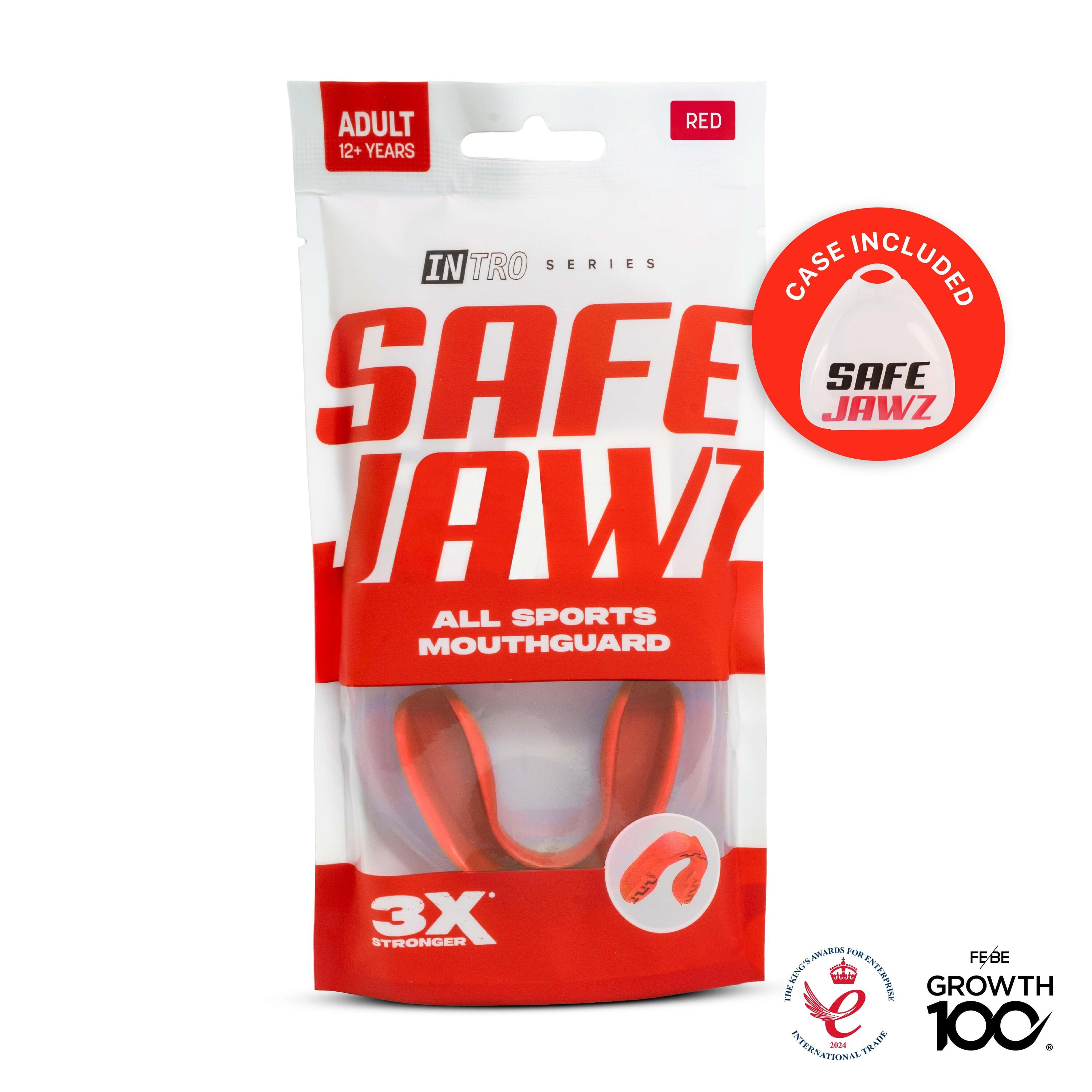 Paradenti per adulti SafeJawz Intro Series Rosso 5/7