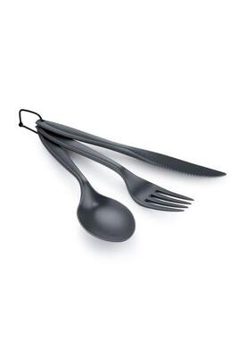 Zestaw sztućców turystycznych 3 pc ring cutlery set szary
