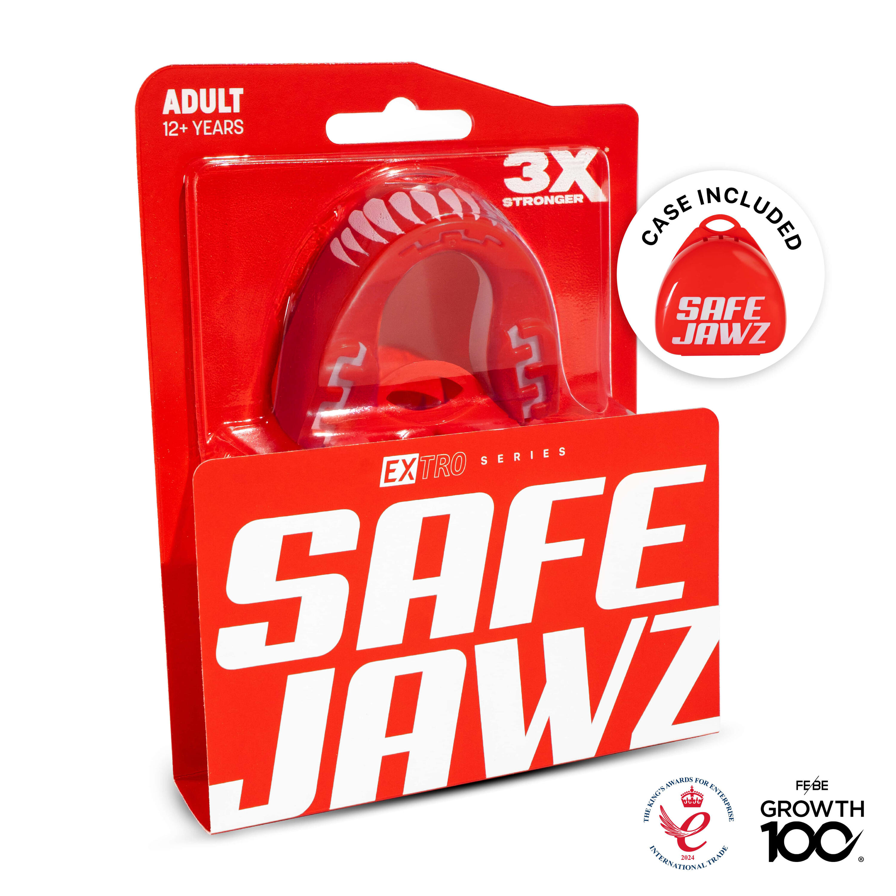 Protetor Bucal Para Adultos Safejawz Extro Series Viper Vermelho 5/7