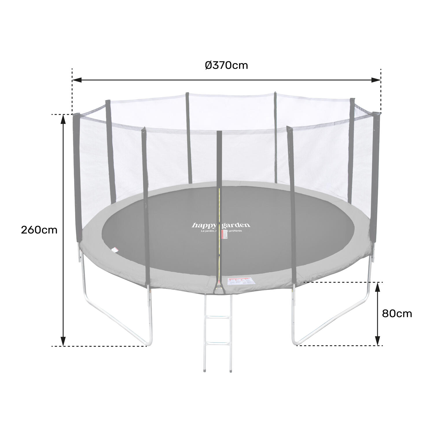 Trampoline Ø 370cm réversible gris/rose PERTH avec accessoires 7/7