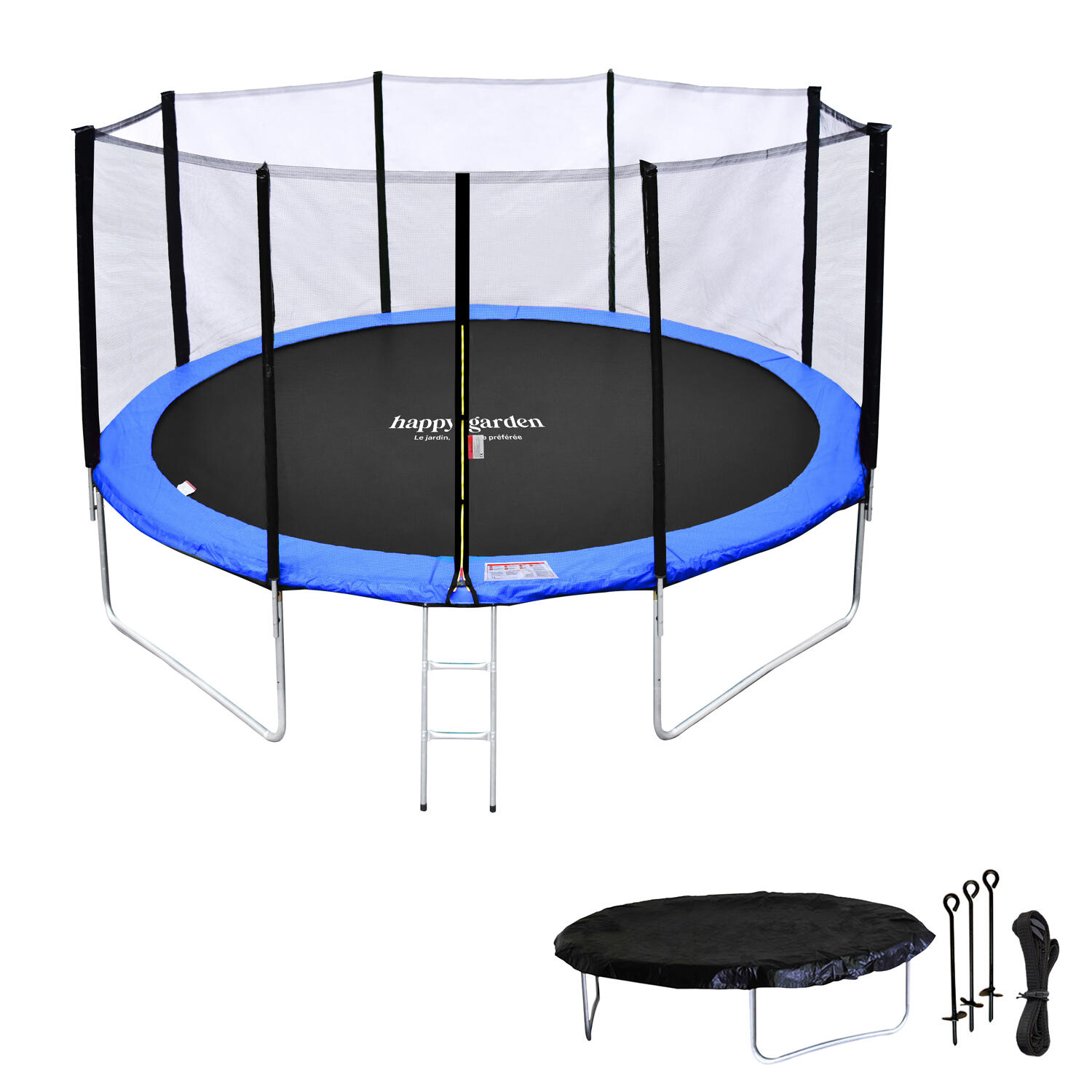 Trampoline Ø 370cm réversible vert/bleu PERTH avec accessoires 2/7