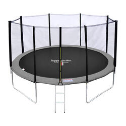 Trampoline Ø 370cm réversible gris/rose PERTH avec accessoires