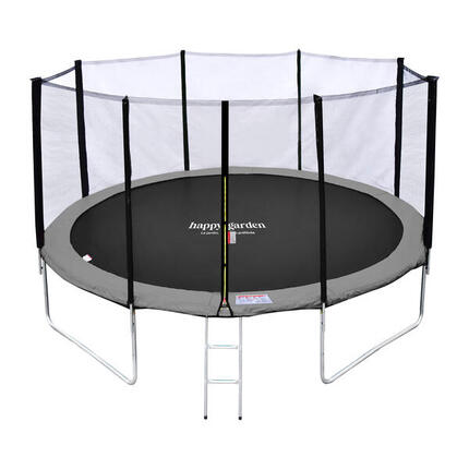 Trampoline Ø 370cm réversible gris/rose PERTH avec accessoires