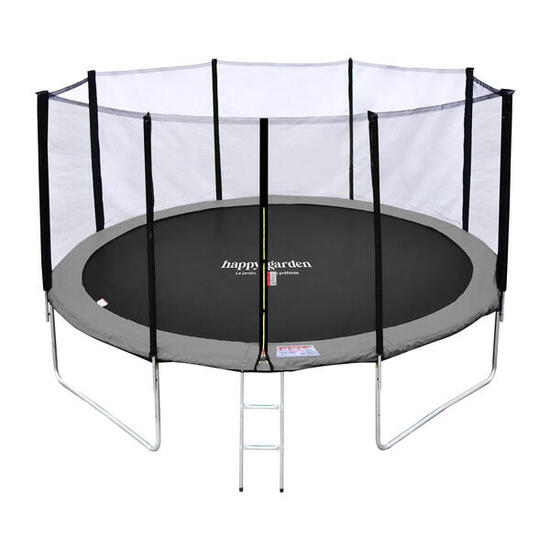 Trampoline Ø 370cm réversible gris/rose PERTH avec accessoires