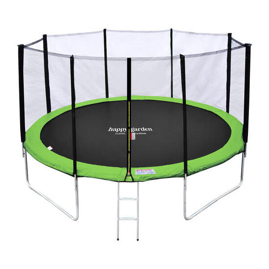 Trampoline Ø 370cm réversible vert/bleu PERTH avec accessoires