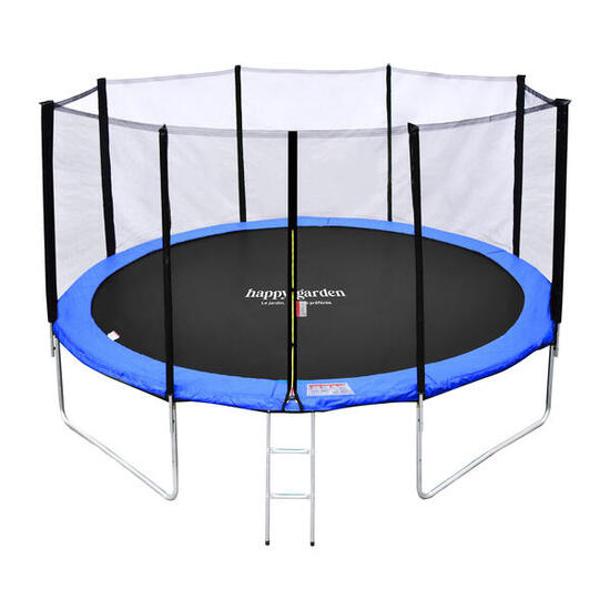 Trampoline Ø 370cm réversible bleu/vert PERTH avec accessoires