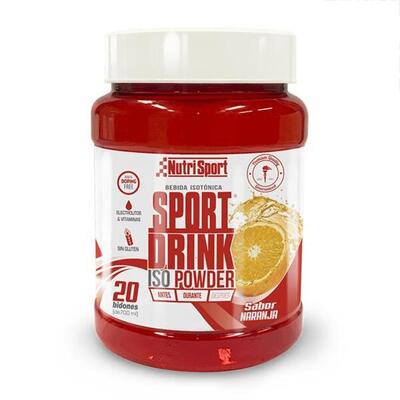 Sportdrank iso poeder - 1120g + oranje verpakking van nutrisport