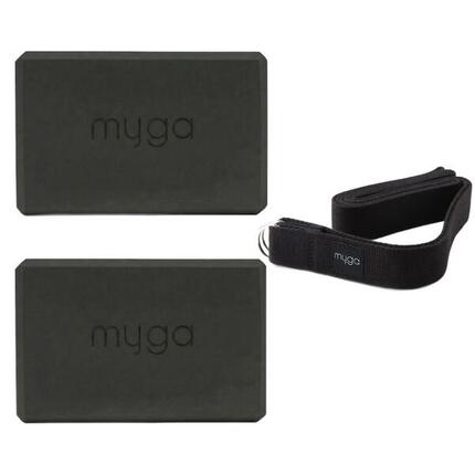 Ensemble de yoga Myga : bloc en mousse 2 en 1 et sangle