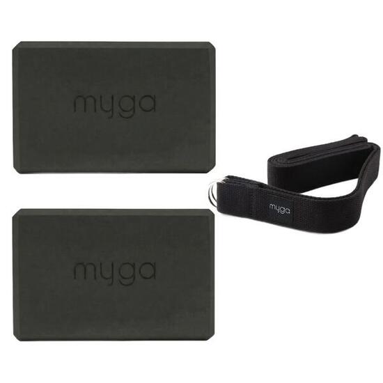 Ensemble de yoga Myga : bloc en mousse 2 en 1 et sangle