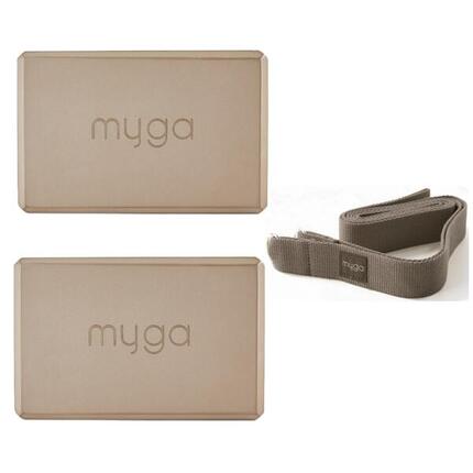 Ensemble de yoga Myga : bloc en mousse 2 en 1 et sangle