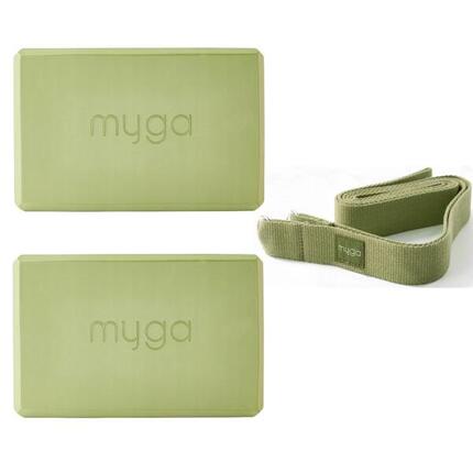 Ensemble de yoga Myga : bloc en mousse 2 en 1 et sangle