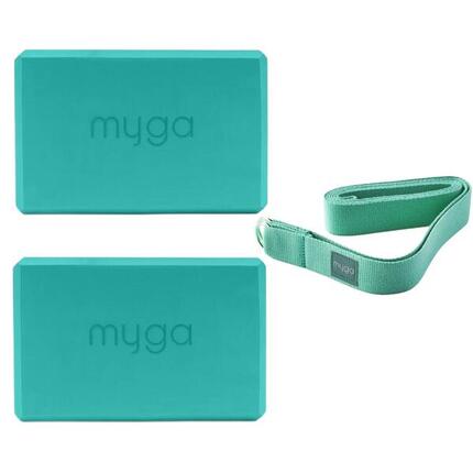 Ensemble de yoga Myga : bloc en mousse 2 en 1 et sangle