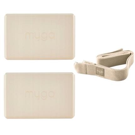 Ensemble de yoga Myga : bloc en mousse 2 en 1 et sangle