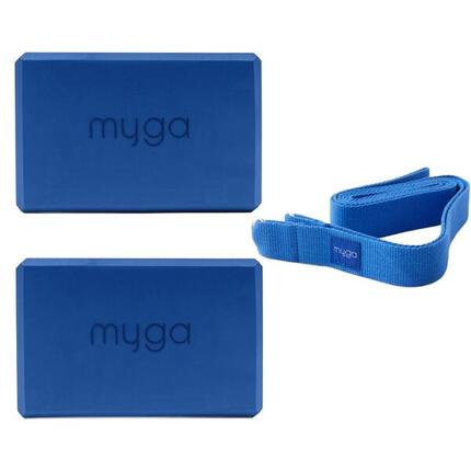Ensemble de yoga Myga : bloc en mousse 2 en 1 et sangle