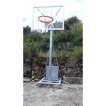 Lot de 2 paniers minibasket monotube mobile galvanisés 2 roues avec chariot sans