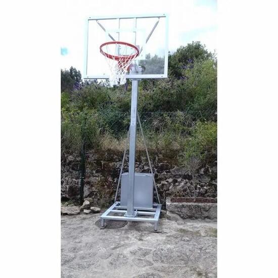 Lot de 2 paniers minibasket monotube mobile galvanisés 2 roues avec chariot sans