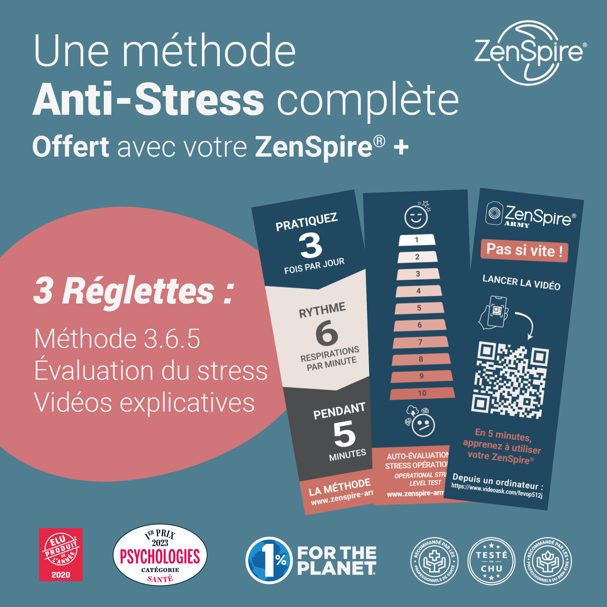 Zenspire+ coach de respiration et de cohérence cardiaque 7/8