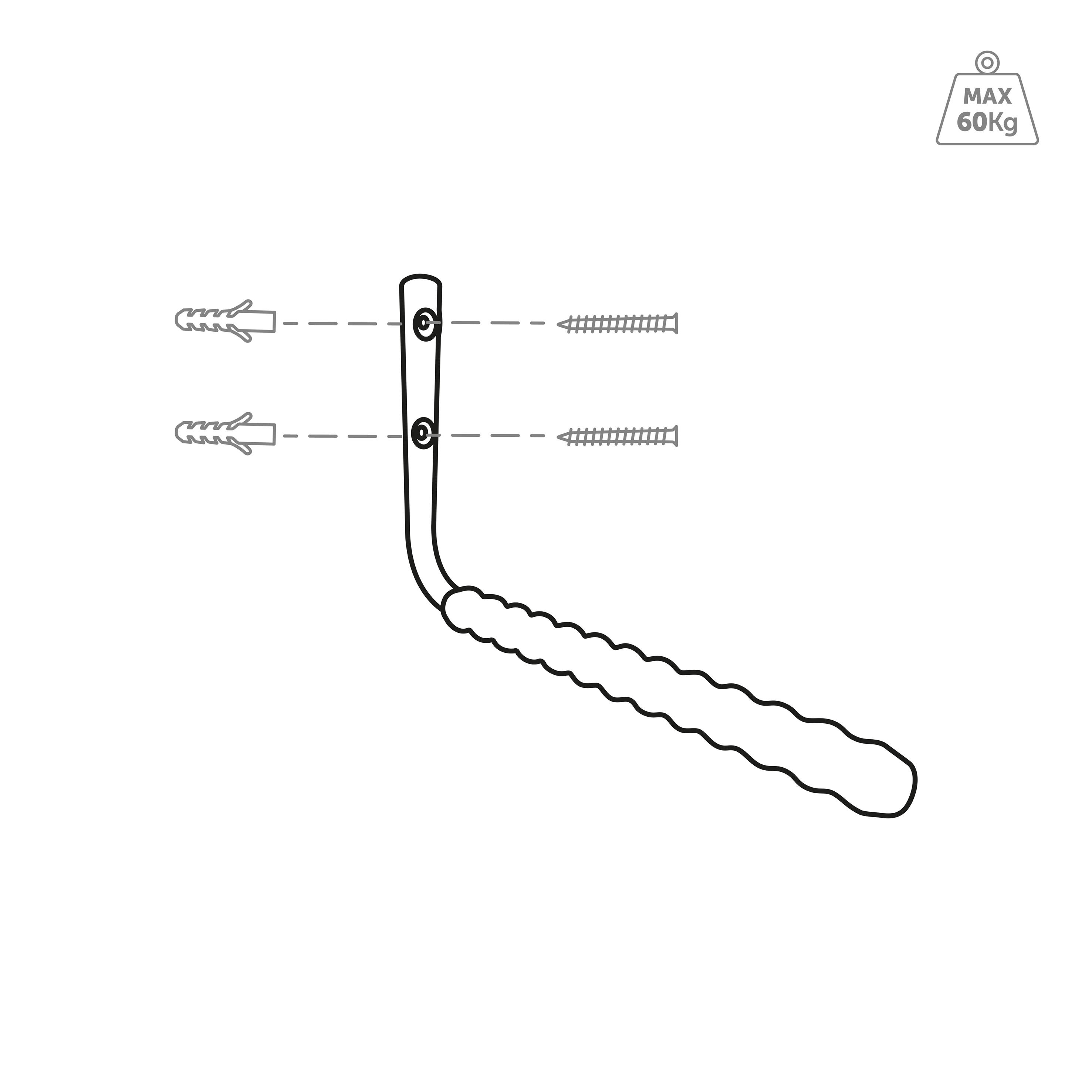Gancho Multiusos para Colgar en Pared | Fabricado en Acero | Acabado en Negro | 4/5
